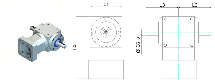 VC-T Spiral Bevel Gearbox with Motor Mount